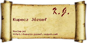 Kupecz József névjegykártya