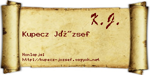Kupecz József névjegykártya